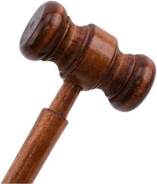 Rzcin Brown Handmade Wooden Gavel, Vintage Judge Gavel, Auction Gavels, Props and Clothing Accessories, Office Desk Accessories