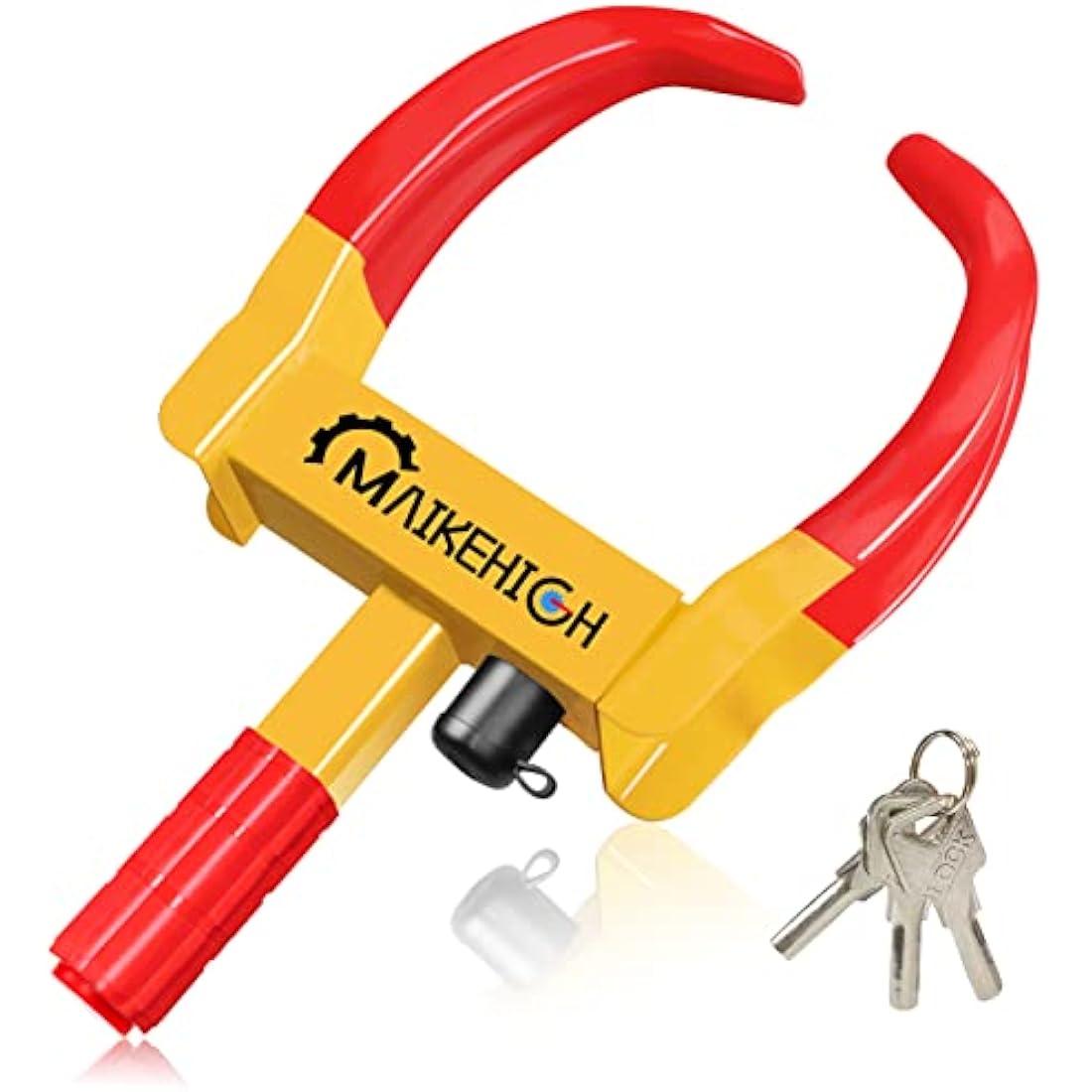 MAIKEHIGH Wheel Clamp, Heavy Duty Wheel Clamp Lock Universal Anti-Theft Locking for Cars, Caravans, Trailers, Van, Adjustable Nine-Hole with 3 Keys