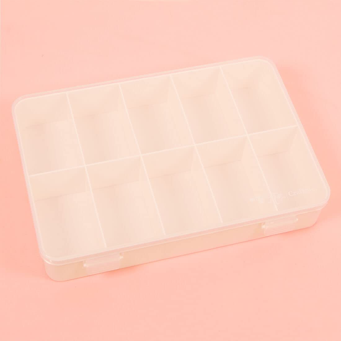 Craftelier - Organiser Box with 10 Compartments for Cardmaking, Scrapbooking and Craft Materials | Dimensions Approx. 26.5 x 17.8 x 4.2 cm