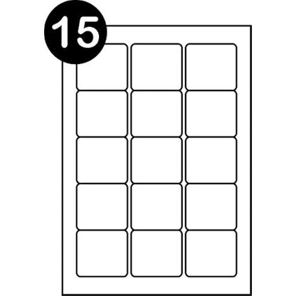 SmithPackaging A4 Self Adhesive Address Labels, 15 Labels Per Sheet, 100 Sheets, 59 x 51mm 1500 Labels