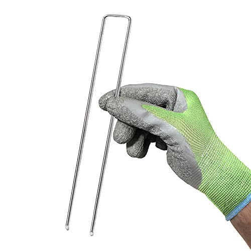 GardenMate Pack of 100 x 250mm multi-purpose steel Garden Securing Pegs - Ideal for hard floors - Made of 4.1mm thick galvanised steel wire