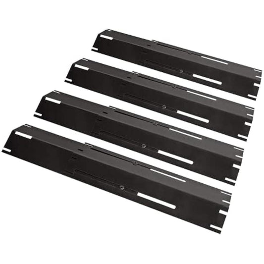 Unicook Barbecue Heat Plate, Heavy Duty Adjustable Porcelain Steel Heat Shield, Gas BBQ Replacement Parts, Length Extends from 29.8cm up to 53.3cm, 4 Pack