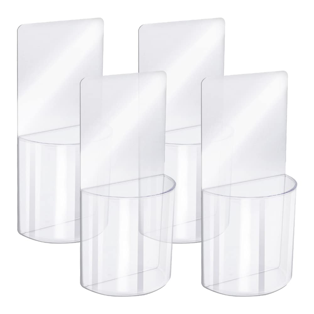 4 PCS Remote Control Holder, Wall Mounted, No Drilling, for Bedroom Table