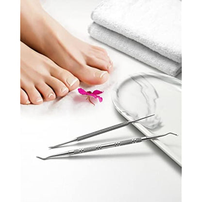 BEZOX Ingrown Toenail File(13.4cm) & Lifter Set(16.5cm)- Podiatrist Preferred Ingrown Toenail Treatment Tool