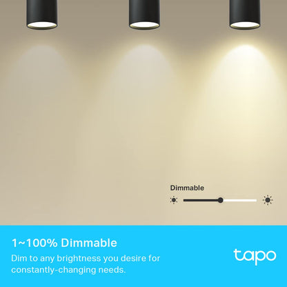 Tapo Smart WLAN Light Bulb GU10 L630, 4 Pieces, Energy Saving, 3.5 W Equivalent to 50 W, Dimmable Lamp, Compatible with Alexa, Google Assistant,