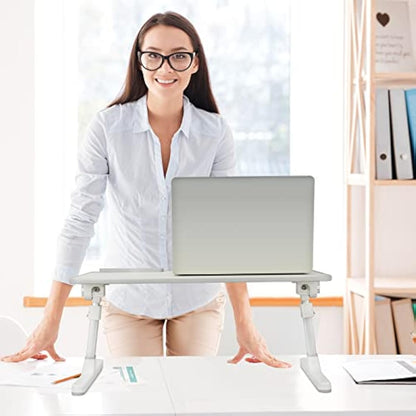 Autumndeer Laptop Stand Computer Desk, Adjustable Foldable Laptop Table for Sofa/Bed/Floor Use, Bed Desk, Ergonomic Height & Angle Tilt for Working, Rotating Stand for MacBook/Notebooks