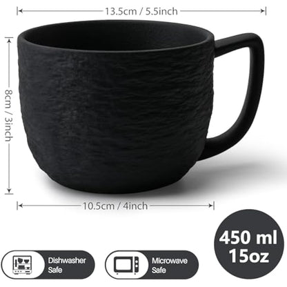 MIAMIO - 450 ml Coffee Mugs/Mug Set of 4 - Ceramic Mug for Coffee, Latte, Cappuccino, and Tea - Oasis Collection