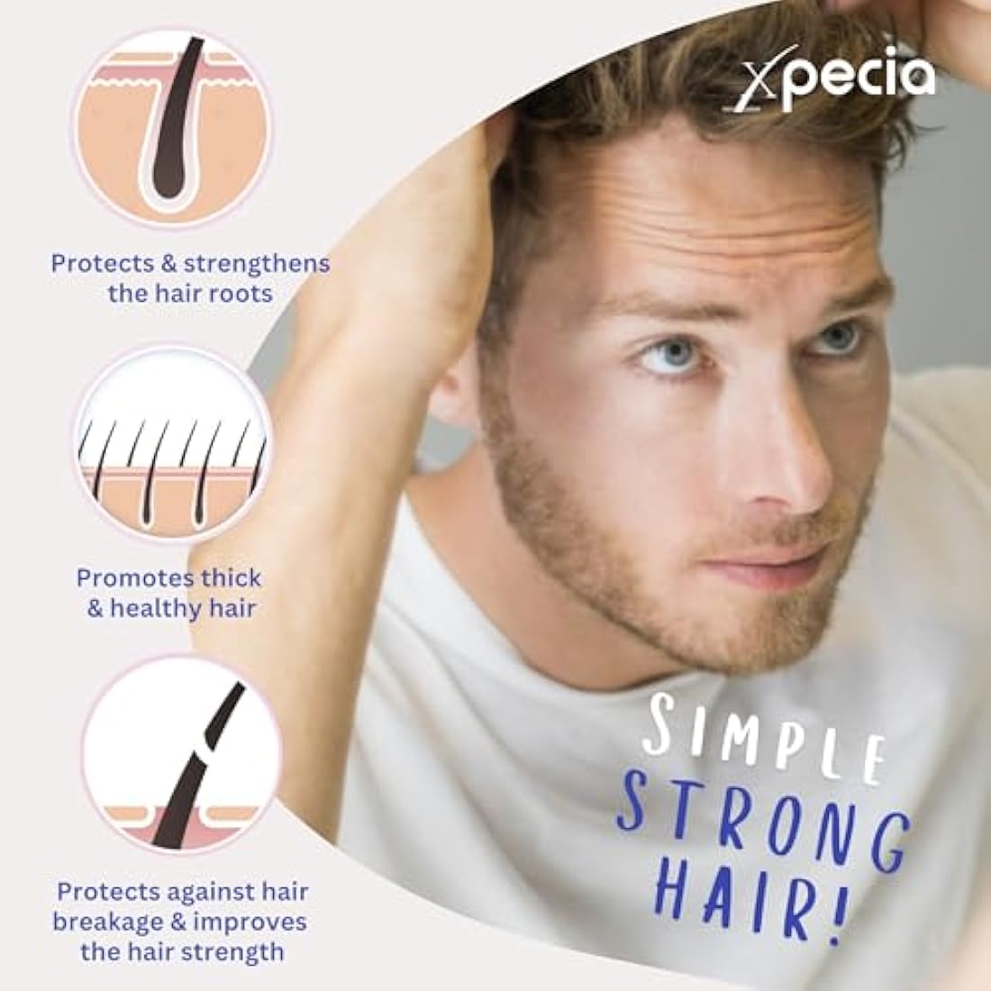 XPECIA FOR MEN ANTI HAIR LOSS DHT BLOCKER NEW HAIR GROWTH FORMULA (180 Tablets)