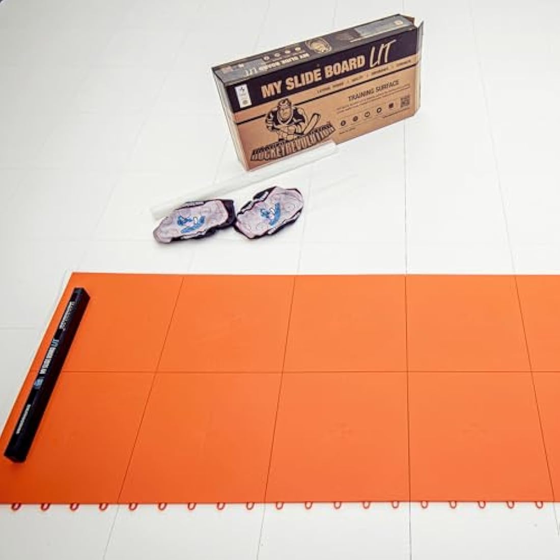 My Slide Board Lit - In & Outdoor Cardio Exercise Workout and Balance to Tone Legs, Glutes, & Core Muscles Training Sliding board - Easy to Use - Home Gym Equipment Super Smooth surface with Booties