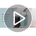 Brabantia Sort & Go Food Waste Bin (6L / Grey) Small Countertop Kitchen Compost Caddy with Handle & Removable Lid, Easy Clean, Fixtures included for Wall/Cupboard Mounting, Grey