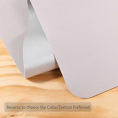 Desk Pad Large, Desk Mat, Extended Mouse Mat, Mouse Pad XXL, Desk Blotter, DOBAOJIA Laptop Pad Writing Pad for Office/Home, Dual-Side Use PU Leather Waterproof 35.4" X 16.9" (Light Gray/Silver)
