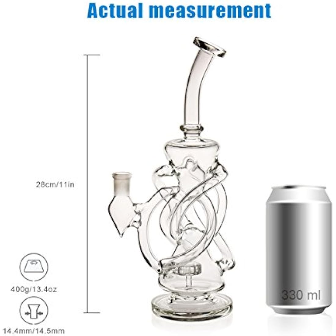 Bong Black Cup Bong Small Recycler Bongs 14.4 mm Bong Bowl 2 Types of Accessories 2 Types of Use (8)