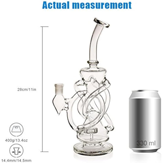 Bong Black Cup Bong Small Recycler Bongs 14.4 mm Bong Bowl 2 Types of Accessories 2 Types of Use (8)