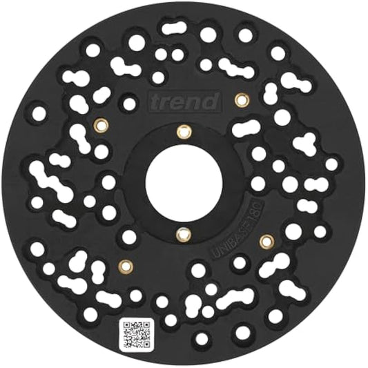 Trend Large Universal Plunge Router Sub-Base, 180mm, Enhanced Compatibility for 1/2 Inch Plunge Routers, UNIBASE/180