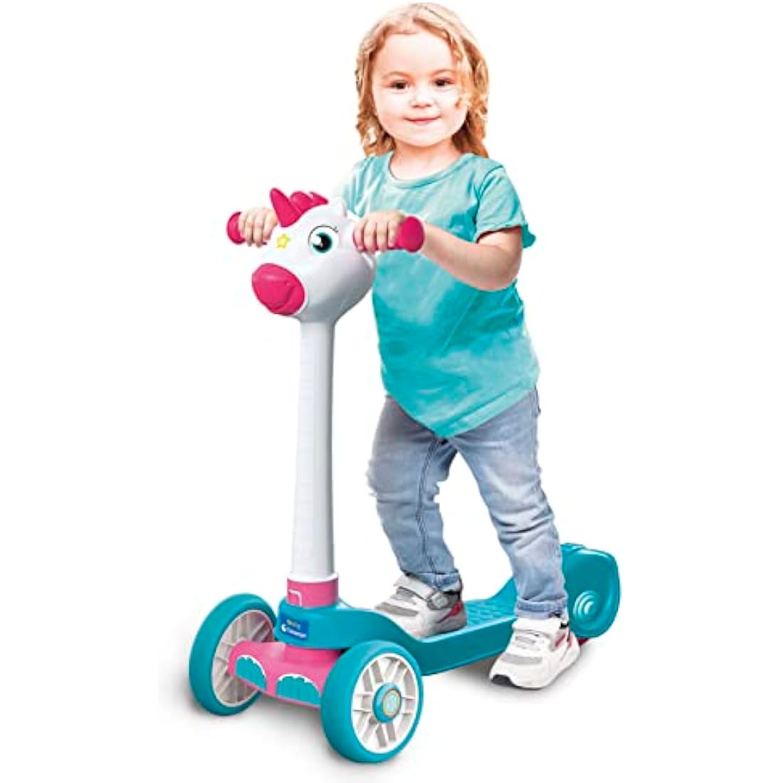 Clementoni- Unicorn Push 3-Wheeled Scooter for Toddlers: Fun & Safe First Scooter (2+ Years)