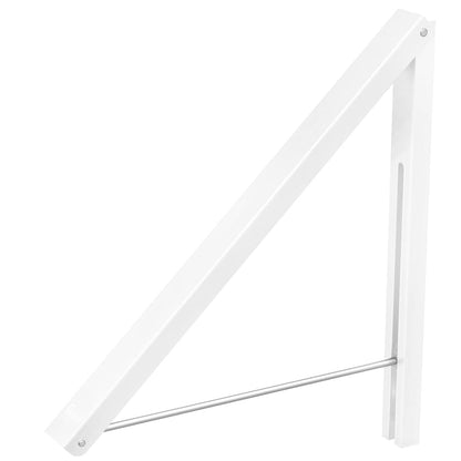 Anjuer - Folding Coat Rack Wall Mounted Retractable Aluminium Easy Installation White