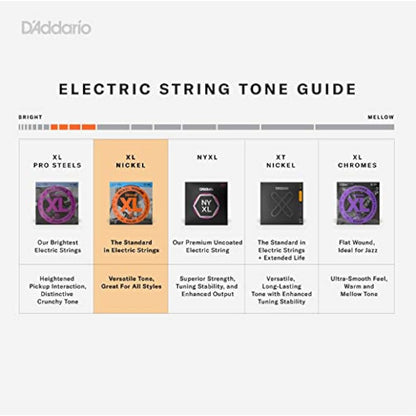 D'Addario Electric Guitar Strings, XL Nickel, EXL125-3D, Super Light Top/Regular Bottom Gauge 9-46, 6-String Set, Pack of 3