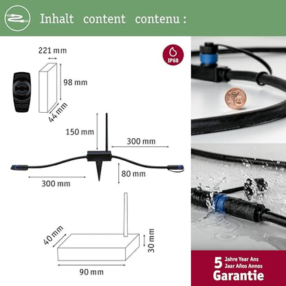 Outdoor Plug & Shine Controller IP68 433MHz Remote Control Black Plastic
