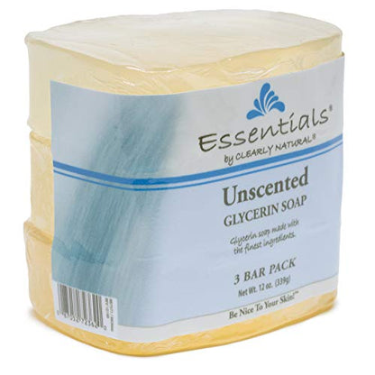Clearly Natural Glycerine Bar Soap, Unscented, 3 Count, 4 oz each