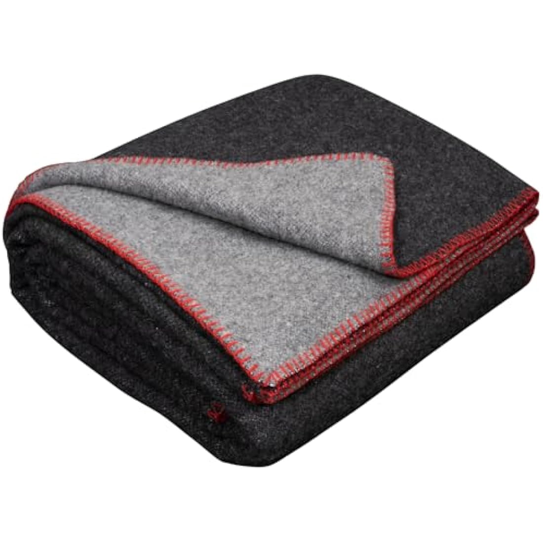 LYHome Travel Blanket - Extra Warm Picnic Throw, Bed Camping Outdoor Wool Blankets, Cozy Soft Throws, Military Army and Garden Outside Use (51x67 in | 130x170 cm | Gray - Dark Gray Double-sided)