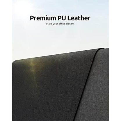 YSAGi Leather Desk Mat, Large Mouse Mat, Non-Slip Desk Pad, Waterproof PU Leather Table Protector Writing Pad for Office and Home (90 x 43 cm, Black)