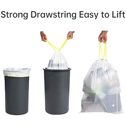 blkk Bin Bags Heavy Duty Bin Liners 50L Swing Bin Liners Strong Pedal Drawstring Bin Bags with Tie Handle Unscented 1 Roll, 20 Counts in All