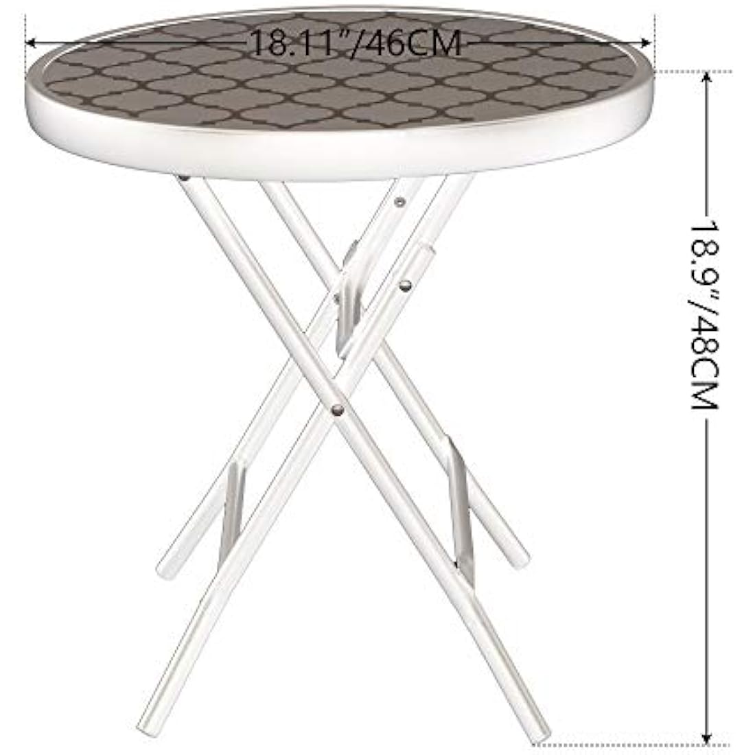 PHI VILLA Folding Side Table, Foldable Coffee Table, Outdoor Garden Table, Small Round Patio Table - Black