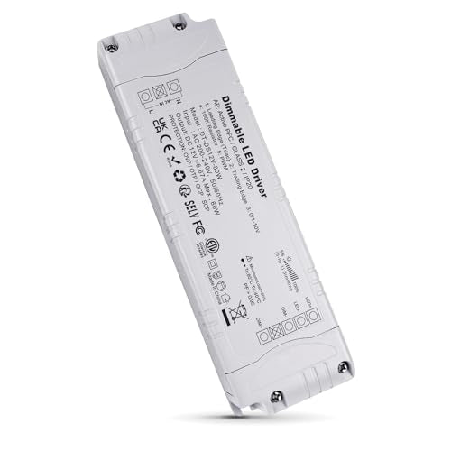 REYLAX LED Driver 12V Dimmable Triac, 80W 6.67A Transformer 240 to 12V, Constant Voltage Thin Power Supply, High Power Factor, Low Voltage Transformer for LED Applications