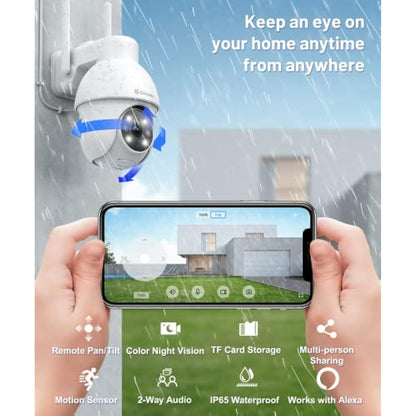 GALAYOU 2K Security Camera Outdoor, 360° CCTV Camera, Home Security WiFi Camera with Color Night Vision, Pan-Tilt View, App Notification, 2-Way Audio Y4 (2-Pack)