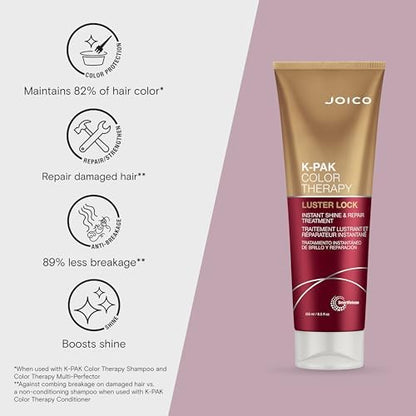 Joico K-PAK Color Therapy Luster Lock | Sofort-Glanz- und Reparaturbehandlung | Für coloriertes Haar