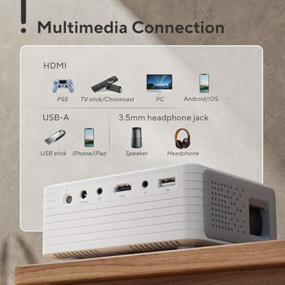 Mini Projector, AKIYO O1 2025 Upgraded 15000Lumen Projector, 50% Zoom, ±50° Keystone, Portable Projectors 1080P Full HD Supported, Compatible with iOS/Android/TV Stick/HDMI/USB/Switch(Tripod Included)