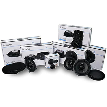 In Phase Car Audio SXT1035 Speaker - 4 Inch (10cm) Round, 200W, 2-Way Coaxial Shallow-Mount Speaker (2 x Speakers)
