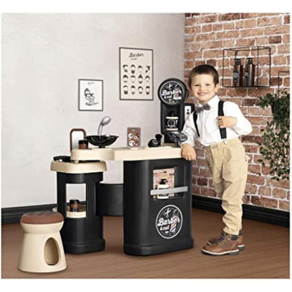 Smoby - Barber and Hairdresser play salon shop for children (69 x 48 x 91,5 cm) - play station incl, toy accessories for styling - for kids girls and boys aged 3 years and over