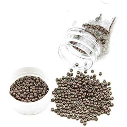 KOCONI 1000 Pcs Nano Rings 3mm Hair Extension Beads - Silicone Lined Micro Beads for Nano Rings #5 Brown