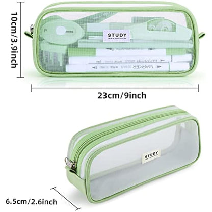 KALIDI Clear Pencil Case Large Pen Bag Stationery Pouch Cosmestic Make up Bag for Student School College Office