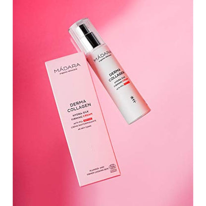 Derma Collagen Hydra-Silk Firming Cream – Hydrating & Anti-Aging Face Cream with Peptides, Microalgae & Hyaluronic Acid for Firmness & Elasticity, 50ml
