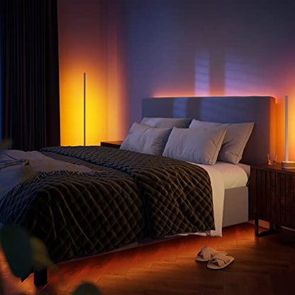 Philips Hue Gradient Signe White & Colour Ambiance [Oak Finish] Smart Table Light LED with Bluetooth. for Bedroom, Livingroom. Works with Alexa, Google Assistant and Apple HomeKit.