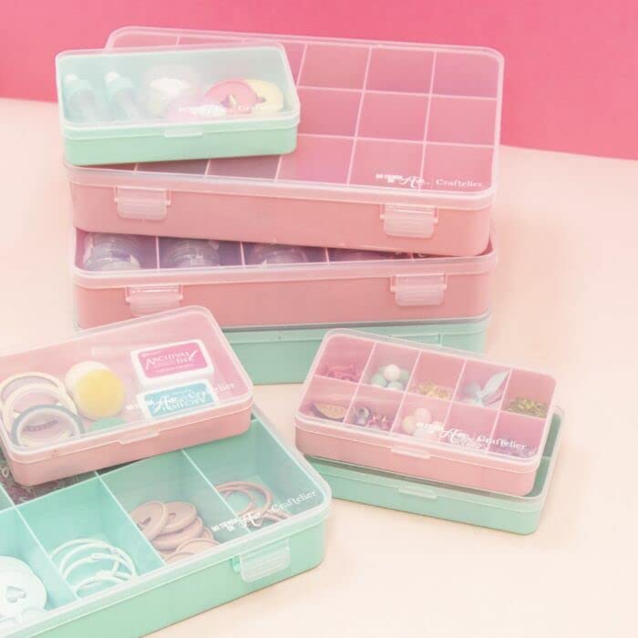 Craftelier - Organiser Box with 10 Compartments for Cardmaking, Scrapbooking and Craft Materials | Dimensions Approx. 26.5 x 17.8 x 4.2 cm