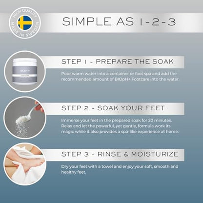 BIOpH+ Footcare 500 g - Antifungal Foot Soak for Spa & Bath - Athlete's Foot Treatment, Cracked Heels and Callus Treatment