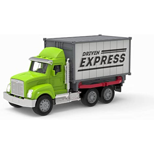Driven by Battat – 7-Inch Container Truck Toy with Lights & Sounds, Movable Parts, Utility Vehicle for Boys & Girls, Durable Design, Realistic Details, 3+ Years Toy for Kids