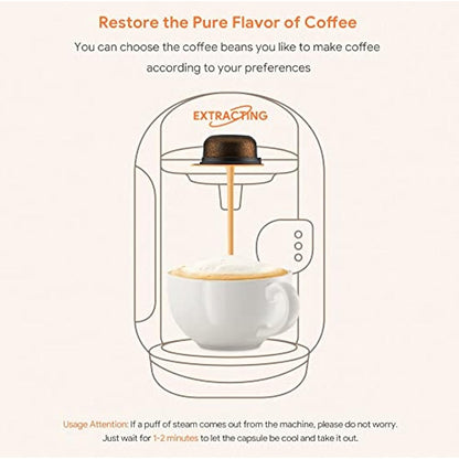 Tassi mo Refillable Pods 200+220ML+Extra Silicone LIDS 60+180ML, Reusable Tassi mo Coffee Pods for Bosch Machine, BENFUCHEN Reusable Tassi mo Pods with A Stainless Steel Coffee Tamper, Orange