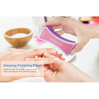 Nail Buffer, Professional Nail Files and Buffers for Shaping Polishing, New Natural Nail Shiner Buffer Block with 4 Sides for Nail Art Gel Suit for Home Salons Use (2 Pcs)