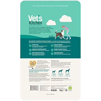 Vet's Kitchen Grain Free Dry Dog Food Pork & Potato, 6 kg
