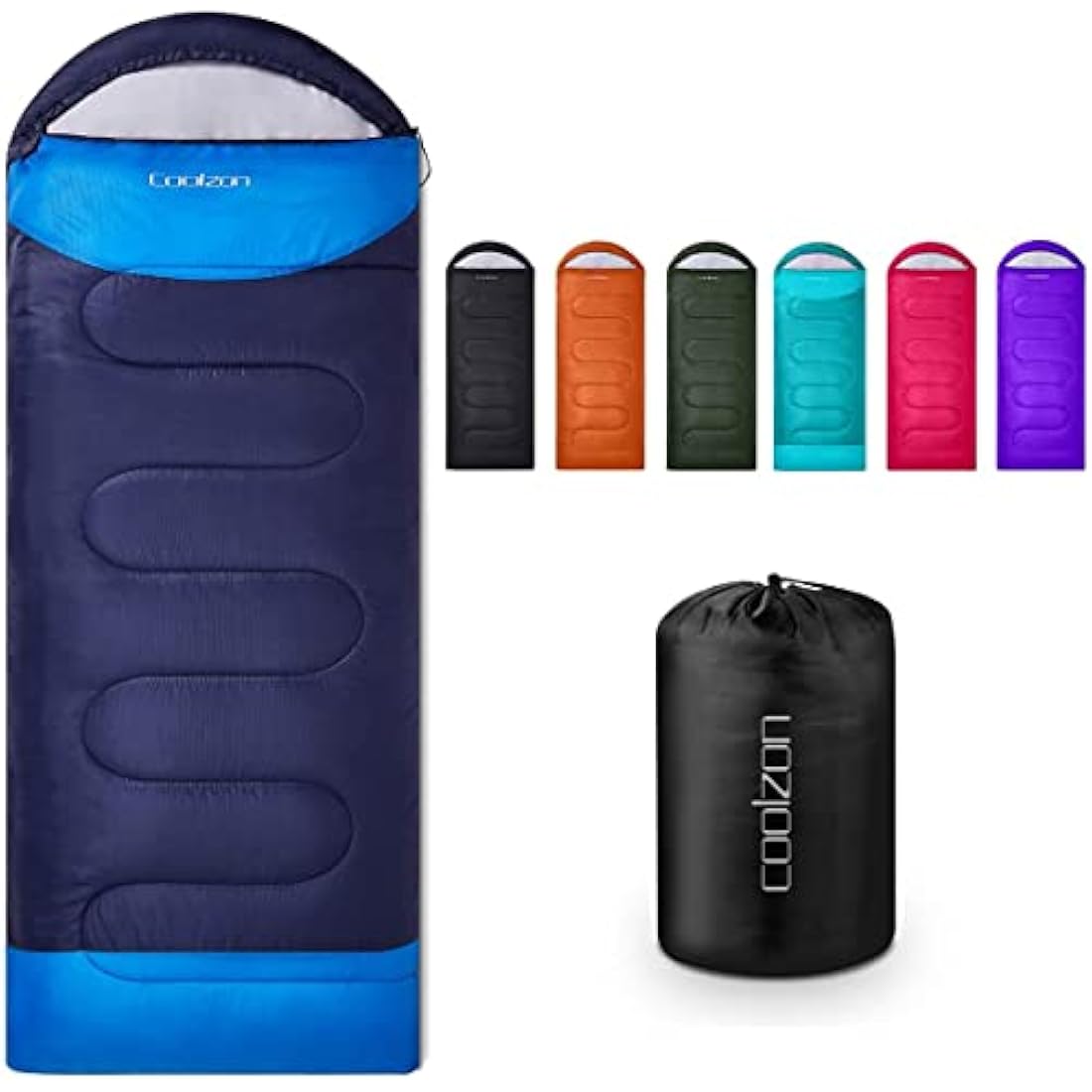 Coolzon Outdoor Sleeping Bag for Camping, for 3-4 Seasons, Adult Blanket, Small Packed Size, Ultralight Carry Bag, Soft, Thick and Warm, for Outdoor Camping, Travel, Hiking