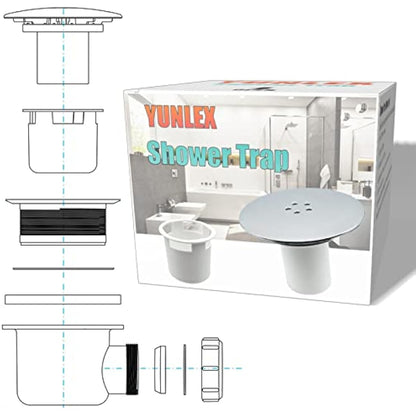 YUNLEX Shower Drain Cover, Chrome, 90mm/115mm, Modern, ABS Plastic and Metal, Removable Top, Fast Flow