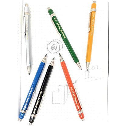 Clutch Pencil Mechanical Pencil Short 2 mm Thick Lead Koh-I-Noor Set of 6 with Leads