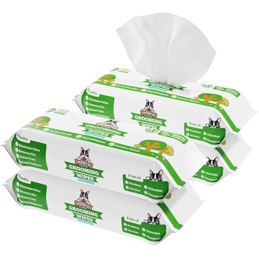 Pogi’s Dog Wipes – Plant-Based, Hypoallergenic Wipes for Dogs and Puppies – Fragrance Free, 400-Count
