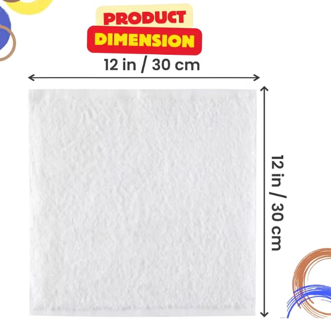100% Cotton Flannel Face Cloth Set of 3 Size (30x30cm) Ultra Gentle 500 GSM Face Towels for Sensitive Skin-Reusable Facial Cleansing Washcloths for