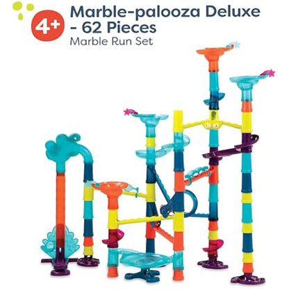 B. toys – Marble Run Toy Set – 62-Piece Interactive STEM Toy Featuring Lights, Sounds, and Modular Track Designs – Enhances Creativity, Early Engineering Skills – Ages 3 and Up