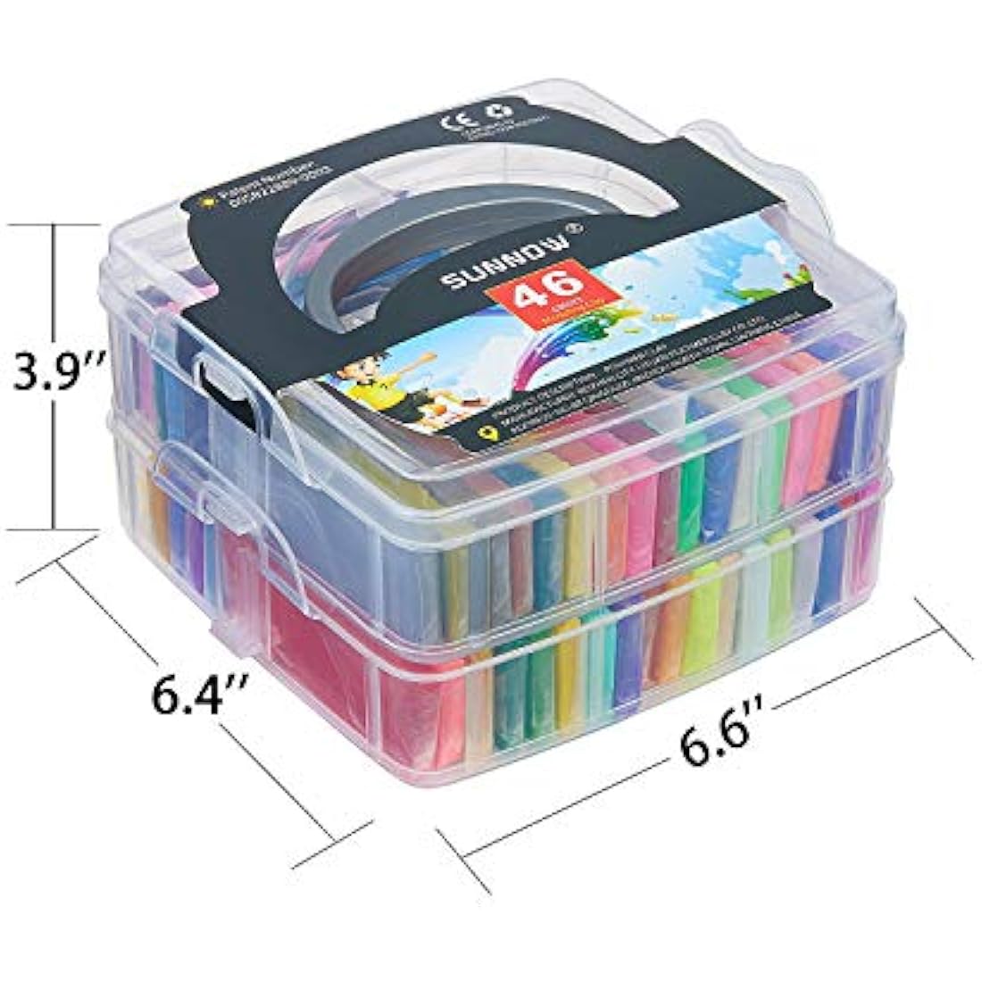 SUNNOW Polymer Clay Set, 46 Colours Modelling Kit for Kids with Tools & Accessories, Oven‑Bake & Air‑Dry, DIY Plasticine Crafts